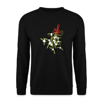 Arc de Noël au gui et aux baies de gui - Sweat-shirt Unisexe - noir - Devant - Alina (178cm) & Michal (187cm)