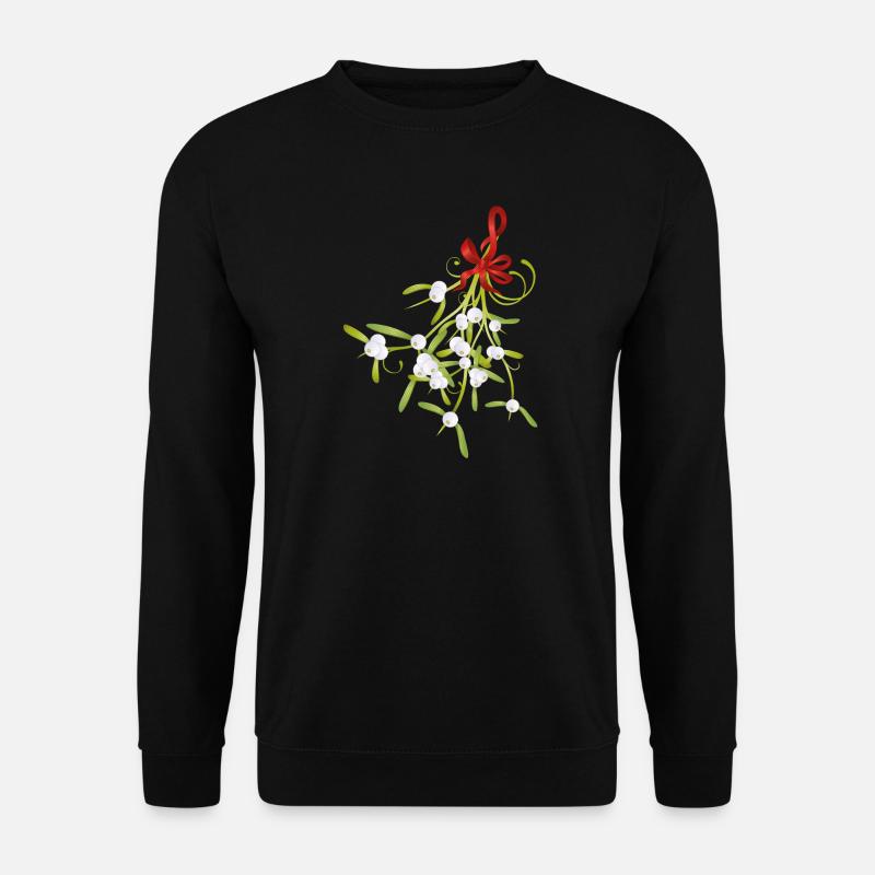 Mistletoe mistletoe berries Christmas bow - Unisex Sweatshirt - black