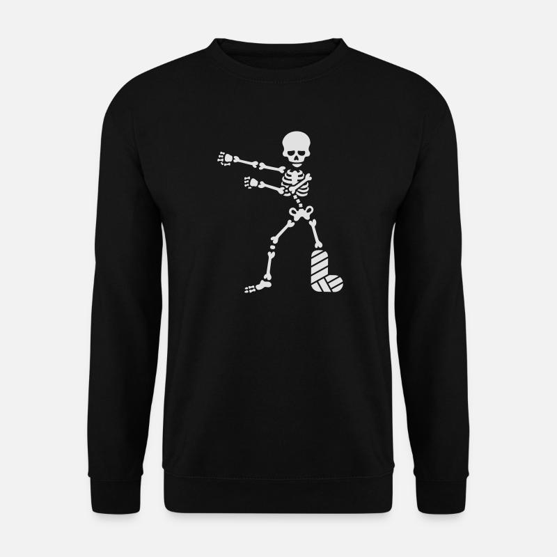 Jambe cassée plâtre squelette floss dance flossing - Sweat-shirt Unisexe - noir