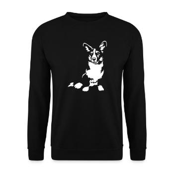 Welsh Corgi "Black Edition" - Unisex Sweatshirt - black - Front - Alina (178cm) & Michal (187cm)