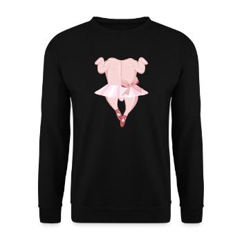 Ballerina Brathähnchen mit Tütü und Ballettschuhe - Unisex Pullover - Schwarz - Vorne - Alina (178cm) & Michal (187cm)