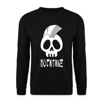 White punk skull - Unisex Sweatshirt - black - Front - Alina (178cm) & Michal (187cm)