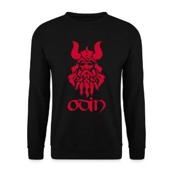 Nordischer Gott Odin (rot) - Unisex Pullover - Schwarz - Vorne - Alina (178cm) & Michal (187cm)