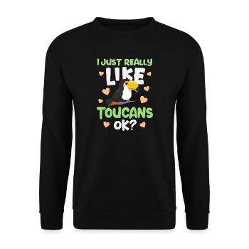 Toucan Bird Toucan - Unisex Sweatshirt - black - Front - Alina (178cm) & Michal (187cm)