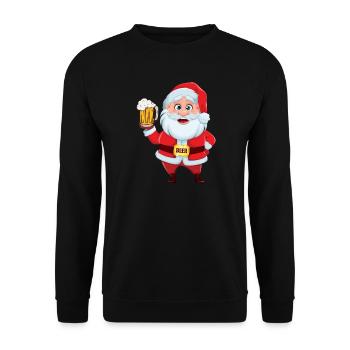 Santa with beer mug - Unisex Sweatshirt - black - Front - Alina (178cm) & Michal (187cm)