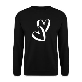 Heart Little hearts Two hearts in love Pocket - Unisex Sweatshirt - black - Front - Alina (178cm) & Michal (187cm)