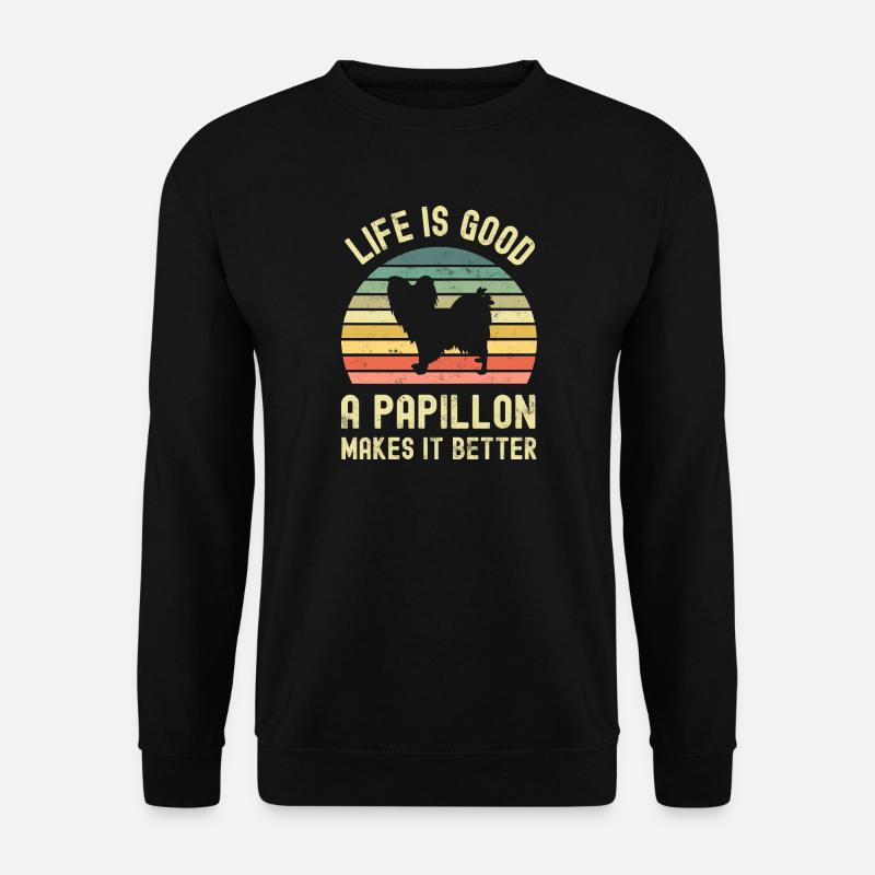 Chien Papillon - Sweat-shirt Unisexe - noir