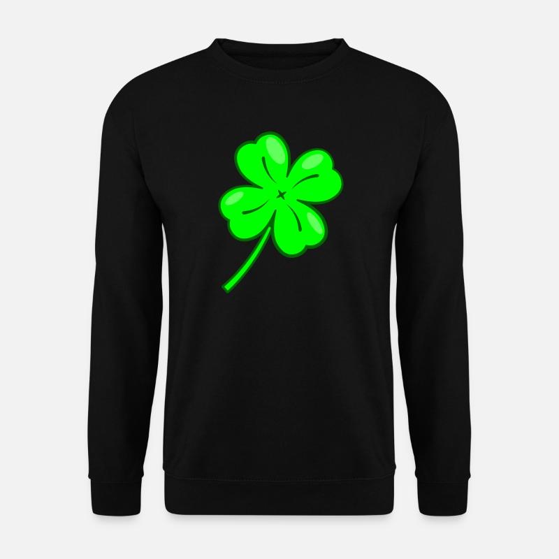 Vierblättriges Kleeblatt zum selber gestalten - Unisex Pullover - Schwarz