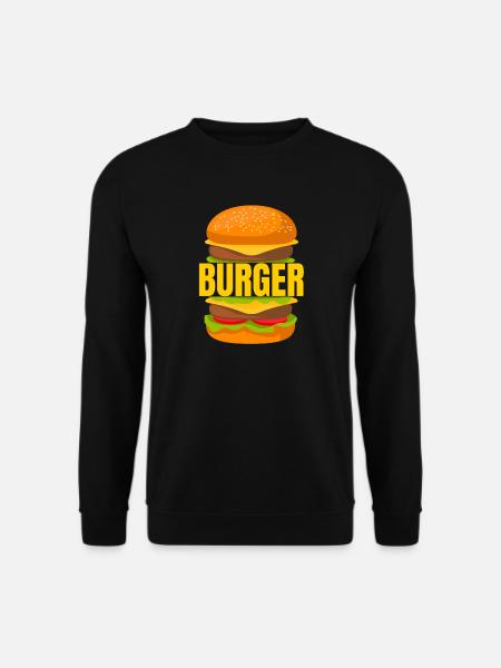 burger, eat a burger, burger fan - Unisex Sweatshirt - black