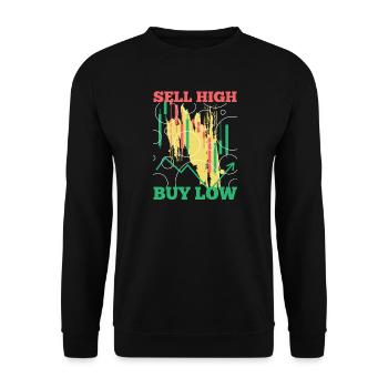 Buy Low Sell High Trading Candlestick Tea - Unisex Sweatshirt - black - Front - Alina (178cm) & Michal (187cm)