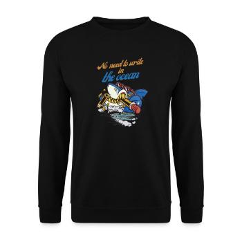 BleistiftHai im Ozeanabenteuer - Unisex Pullover - Schwarz - Vorne - Alina (178cm) & Michal (187cm)