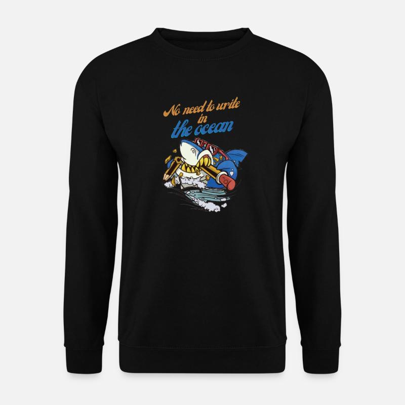 BleistiftHai im Ozeanabenteuer - Unisex Pullover - Schwarz