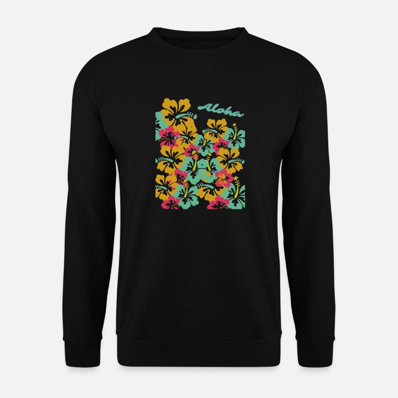 Aloha Hibiscus Hawaiian Vacation Theme - Unisex Sweatshirt - black