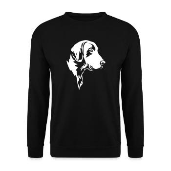 German Shorthair Head "Black Edition" - Unisex Sweatshirt - black - Front - Alina (178cm) & Michal (187cm)