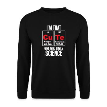 Je suis cette jolie fille qui aime la science - Sweat-shirt Unisexe - noir - Devant - Alina (178cm) & Michal (187cm)