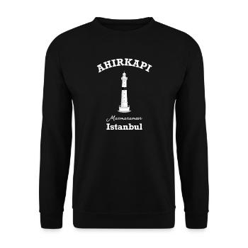 Istanbul, Leuchtturm Ahirkapi, Marmarameer, Türkei - Unisex Pullover - Schwarz - Vorne - Alina (178cm) & Michal (187cm)