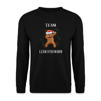 Team Lebkuchen - Unisex Pullover - Schwarz - Vorne - Alina (178cm) & Michal (187cm)