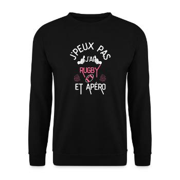 J Peux Pas J Ai Ruby et apero - Sweat-shirt Unisexe - noir - Devant - Alina (178cm) & Michal (187cm)