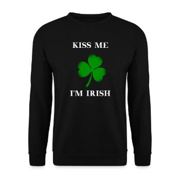 Embrasse-moi, je suis idée cadeau irlandaise Fête de la Saint-Patrick - Sweat-shirt Unisexe - noir - Devant - Alina (178cm) & Michal (187cm)