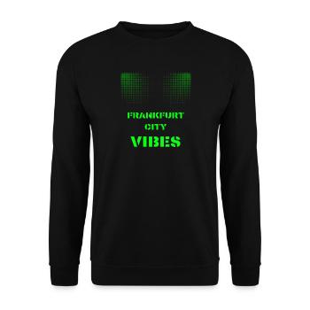 Frankfurt City Vibes - Disco, Techno, Party, Club - Unisex Pullover - Schwarz - Vorne - Alina (178cm) & Michal (187cm)