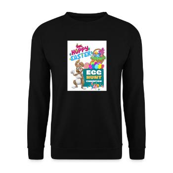 Happy Easter Easter Bunny Egg Hunt Champion Easter - Unisex Sweatshirt - black - Front - Alina (178cm) & Michal (187cm)