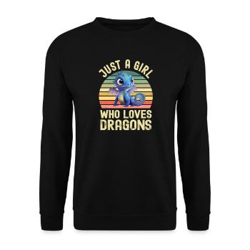 Drache Drachen - Unisex Pullover - Schwarz - Vorne - Alina (178cm) & Michal (187cm)