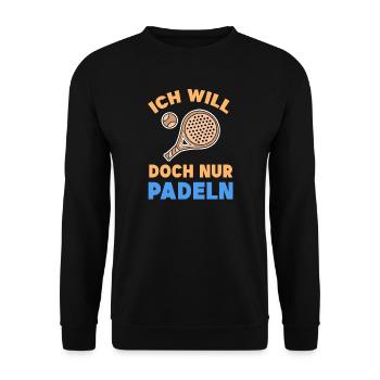 Player Racket Tournament Statement Sport Balls - Unisex Sweatshirt - black - Front - Alina (178cm) & Michal (187cm)