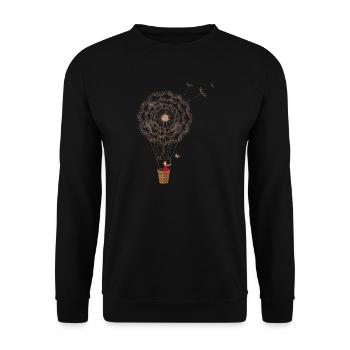 fantasievoller Pusteblumen Ballon - Unisex Pullover - Schwarz - Vorne - Alina (178cm) & Michal (187cm)