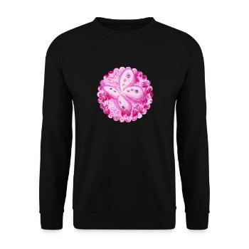 FrühlingsSchmetterlinge - Sonja Ariel von Staden - Unisex Pullover - Schwarz - Vorne - Alina (178cm) & Michal (187cm)