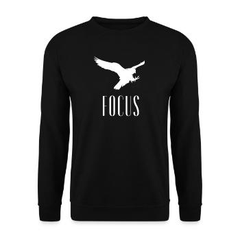 Focus Eagle Discipline Productivity Mindset - Unisex Sweatshirt - black - Front - Alina (178cm) & Michal (187cm)