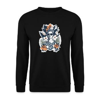 Mein bestes Leben - Unisex Pullover - Schwarz - Vorne - Alina (178cm) & Michal (187cm)