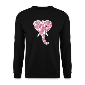 rosa Elefantenkopf - Unisex Pullover - Schwarz - Vorne - Alina (178cm) & Michal (187cm)