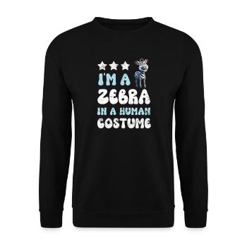 Zebra - Unisex Pullover - Schwarz - Vorne - Alina (178cm) & Michal (187cm)