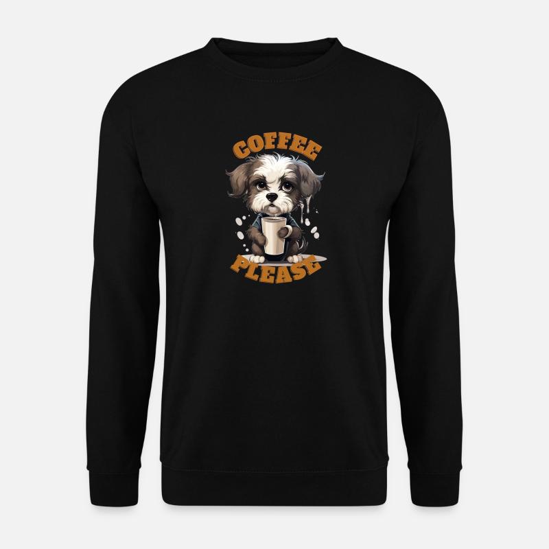 Coffee Please Dog - Unisex Pullover - Schwarz
