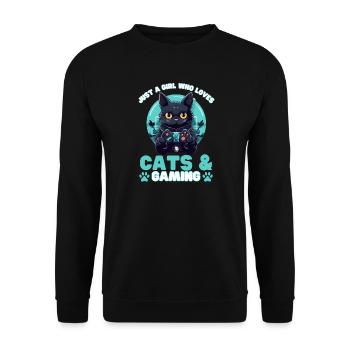 Gamer Girl Cat Cats & Gaming - Sweat-shirt Unisexe - noir - Devant - Alina (178cm) & Michal (187cm)