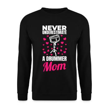 Drum Player Mother - Unisex Sweatshirt - black - Front - Alina (178cm) & Michal (187cm)