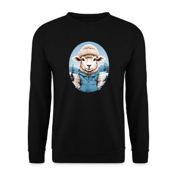 Süßes Schaf - Unisex Pullover - Schwarz - Vorne - Alina (178cm) & Michal (187cm)