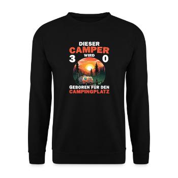 30 Geburtstag Camper Camping Wohnmobil Campen - Unisex Pullover - Schwarz - Vorne - Alina (178cm) & Michal (187cm)