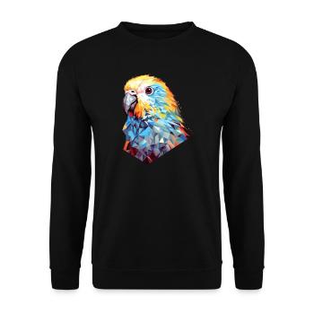 Budgie Polygon Bird Budgies - Unisex Sweatshirt - black - Front - Alina (178cm) & Michal (187cm)