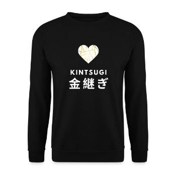 Kintsugi Japanese Healing Philosophy Design - Unisex Sweatshirt - black - Front - Alina (178cm) & Michal (187cm)