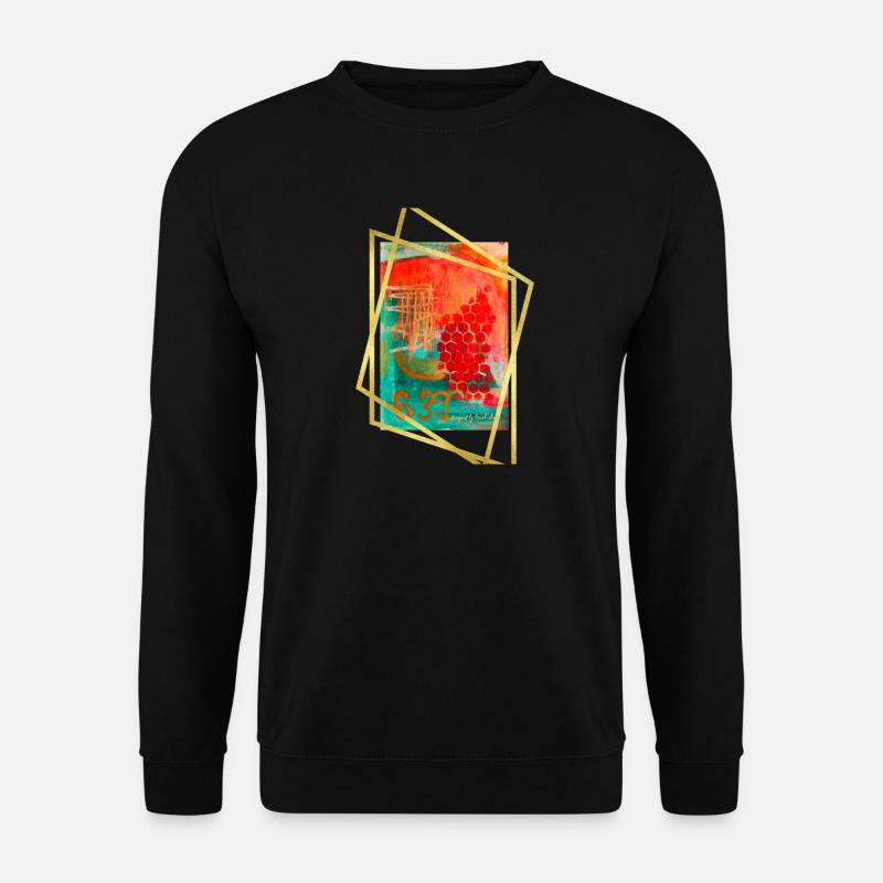 Abstract Fusion with Vibrant Hexagons - Unisex Sweatshirt - black
