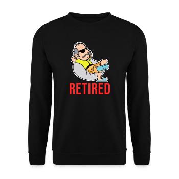 Freizeit Senior Spruch Ruhestand Pensionist Rente - Unisex Pullover - Schwarz - Vorne - Alina (178cm) & Michal (187cm)