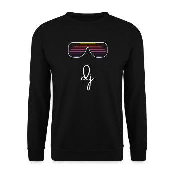 DJ Retro Electro Club Party Music Shirt - Unisex Pullover - Schwarz - Vorne - Alina (178cm) & Michal (187cm)