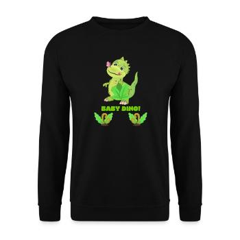 Cute Baby Dinosaur Fantasy Illustration - Unisex Sweatshirt - black - Front - Alina (178cm) & Michal (187cm)