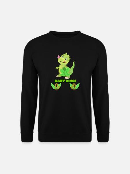 Cute Baby Dinosaur Fantasy Illustration - Unisex Sweatshirt - black