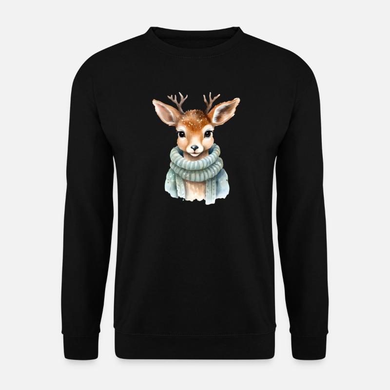 Fawn in winter coat - Unisex Sweatshirt - black