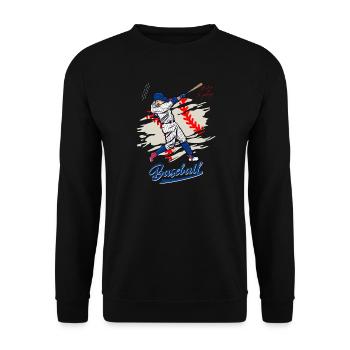 Dynamic Baseball Swing Illustration - Unisex Sweatshirt - black - Front - Alina (178cm) & Michal (187cm)