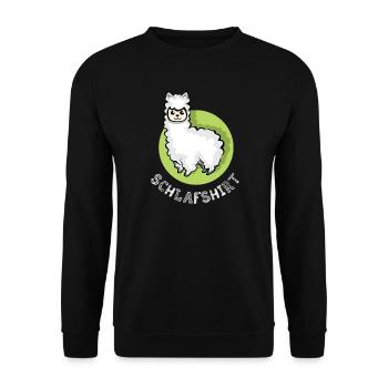 Sleep shirt alpaca cute sleeping night animals icon - Unisex Sweatshirt - black - Front - Alina (178cm) & Michal (187cm)