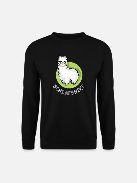 Schlafshirt Alpaka süß schlafen Nacht Tiere icon - Unisex Pullover - Schwarz