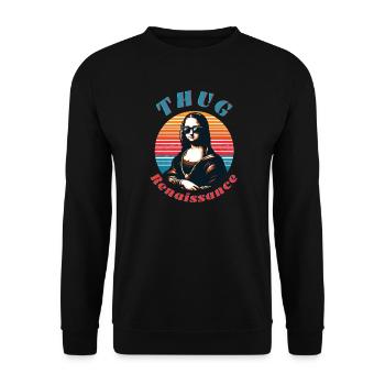 Hipster Mona with Retro Vibe - Unisex Sweatshirt - black - Front - Alina (178cm) & Michal (187cm)